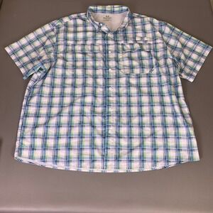 Realtree Fishing Shirt Men's 3XL Plaid Short Sleeve Button Up Breathable EUC